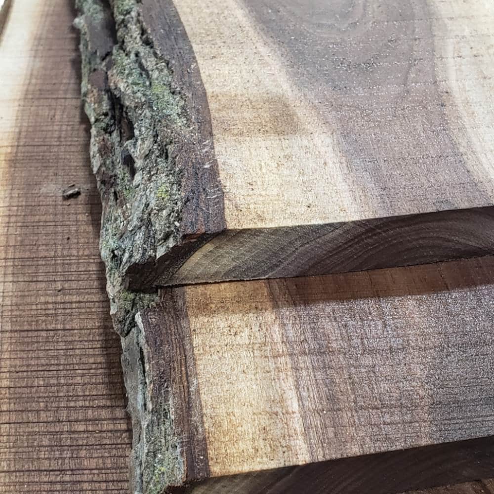 2ft Black Walnut Live Edge Slabs 1 1/4" to 1 1/2" Thick