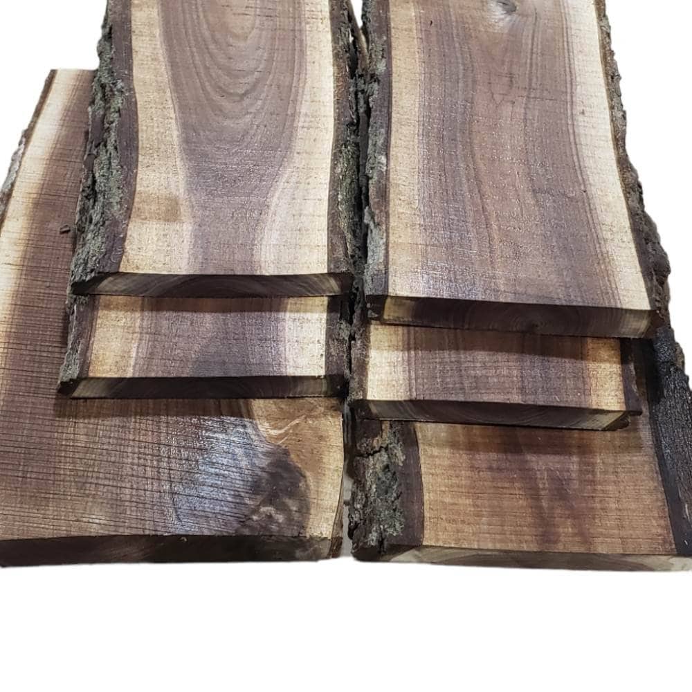 2ft Black Walnut Live Edge Slabs 1 1/4" to 1 1/2" Thick