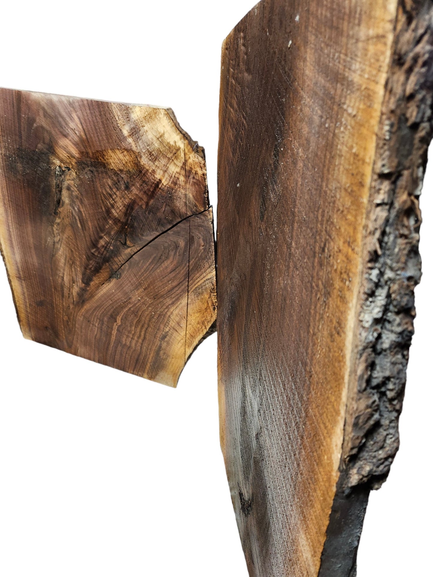 Black Walnut Crotch Figure Live Edge Slabs **2 PACK**Rustic**FREE SHIPPING**