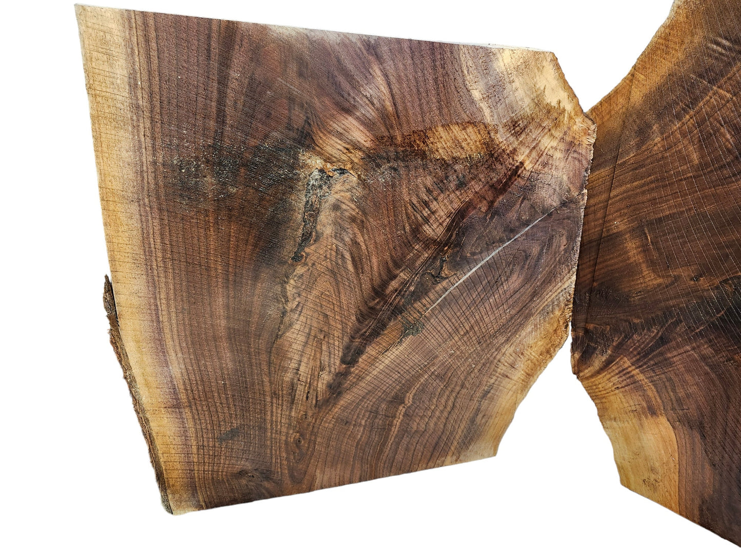 Black Walnut Crotch Figure Live Edge Slabs **2 PACK**Rustic**FREE SHIPPING**