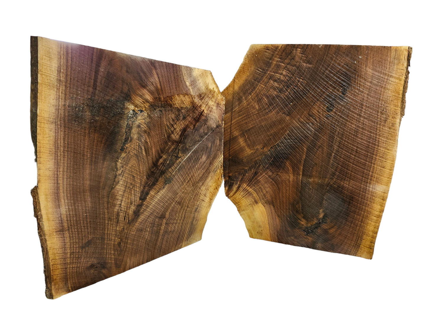 Black Walnut Crotch Figure Live Edge Slabs **2 PACK**Rustic**FREE SHIPPING**