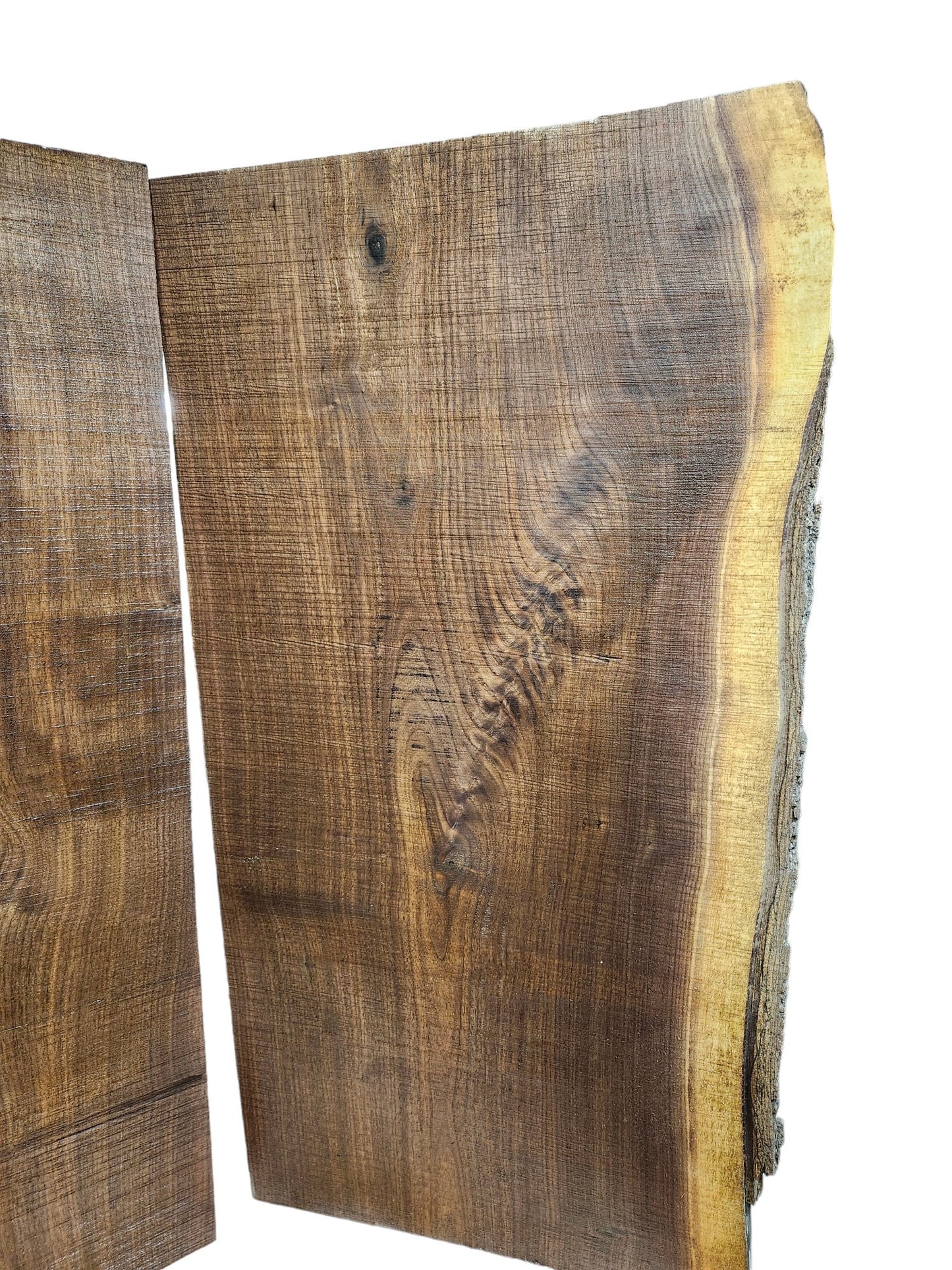 Bookmatched Black Walnut Live Edge On One Side Slabs **2 PACK FREE SHIPPING**