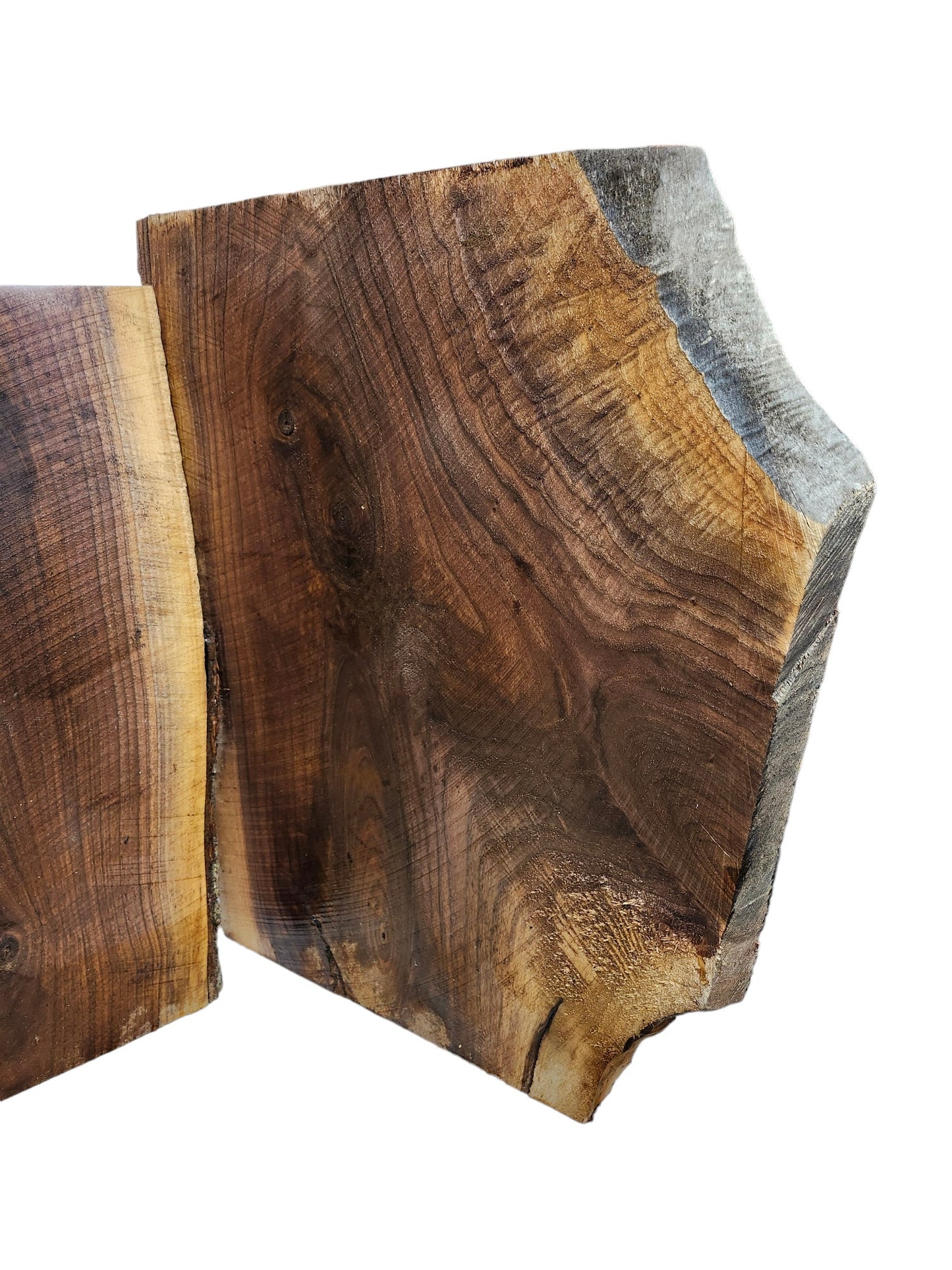 Black Walnut Crotch Figure Live Edge Slabs **2 PACK**Rustic**FREE SHIPPING**