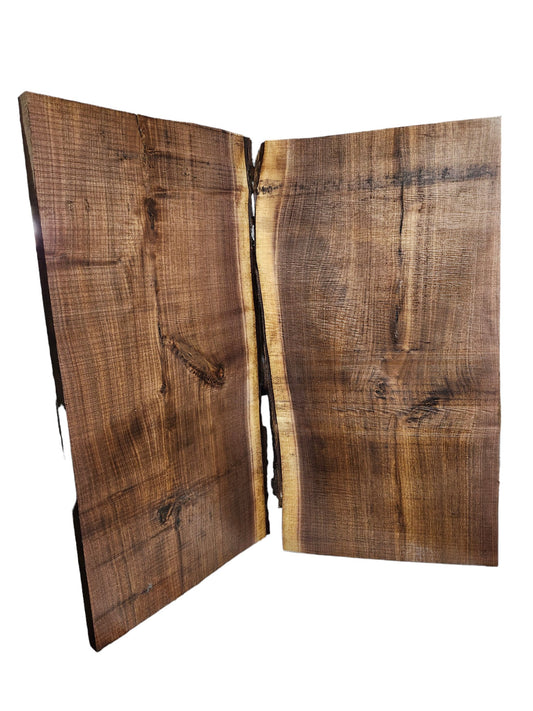 Bookmatched Black Walnut Live Edge On One Side Slabs **2 PACK FREE SHIPPING**