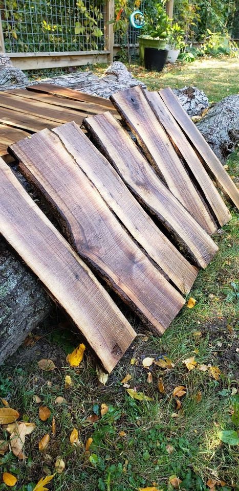 3ft long Walnut Live Edge Slabs Sapwood On One Side **FREE SHIPPING**