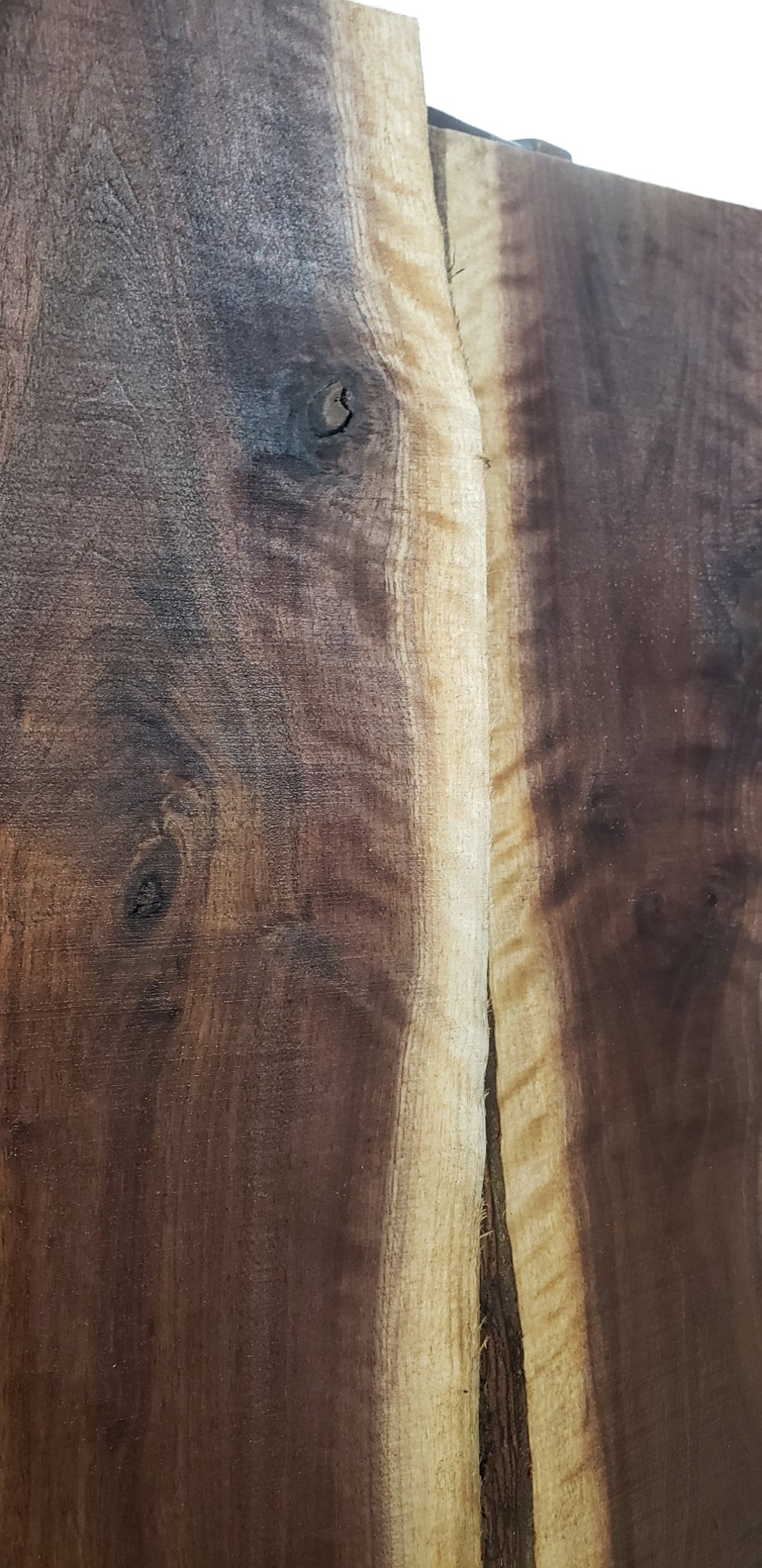 3ft Curly Black Walnut Live Edge Slabs 1 1/4" to 1 1/2" Thick **FREE SHIPPING**