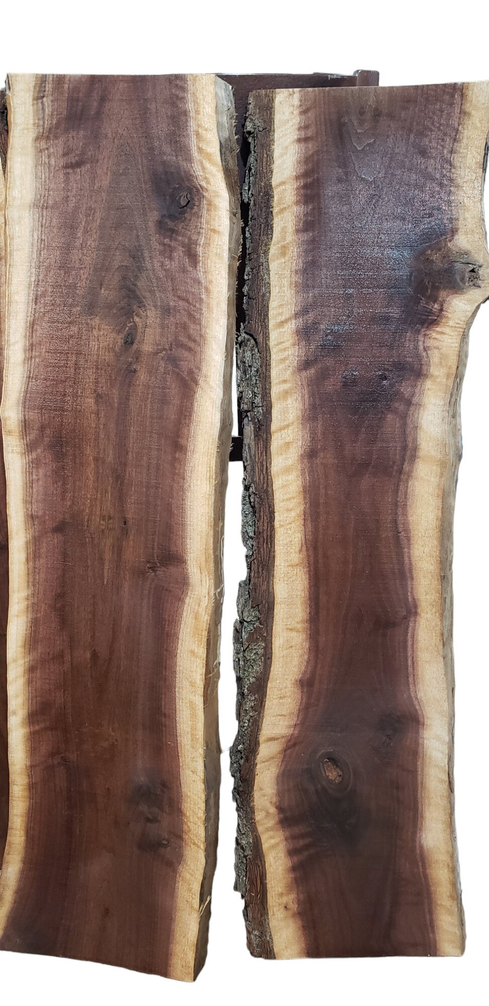 3ft Curly Black Walnut Live Edge Slabs 1 1/4" to 1 1/2" Thick **FREE SHIPPING**