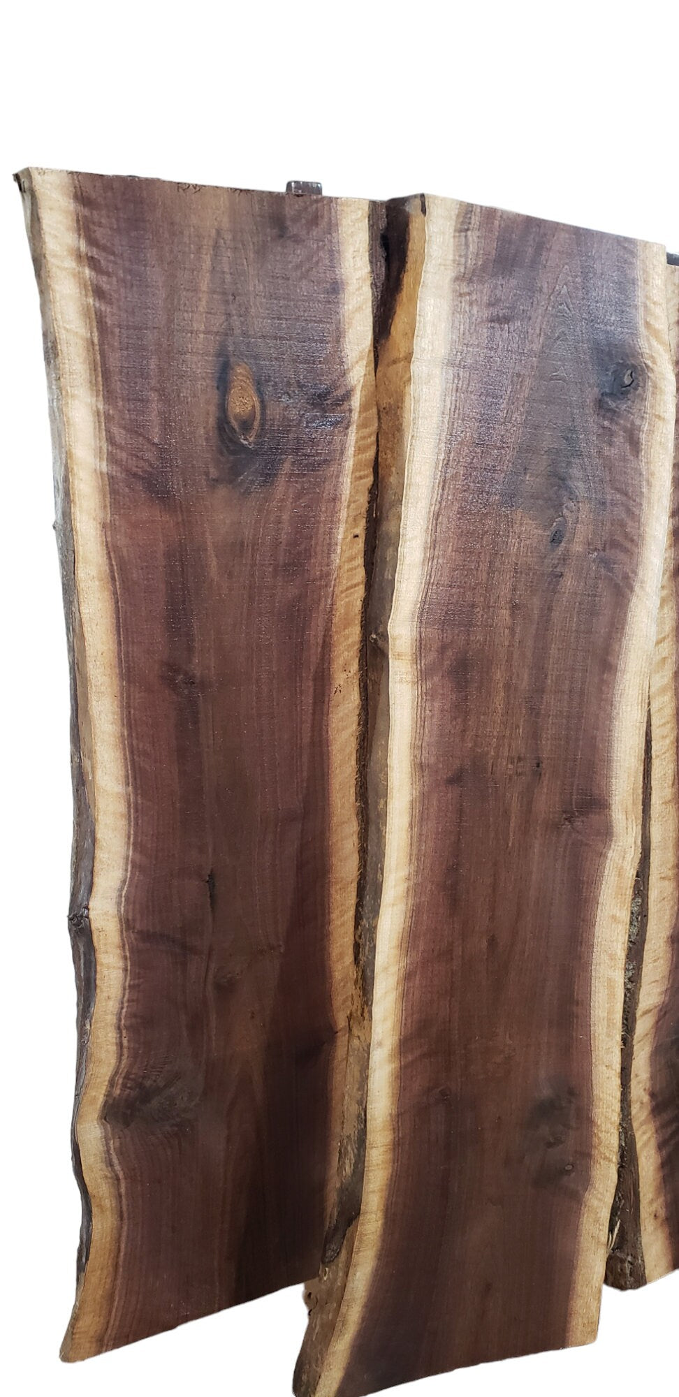 3ft Curly Black Walnut Live Edge Slabs 1 1/4" to 1 1/2" Thick **FREE SHIPPING**