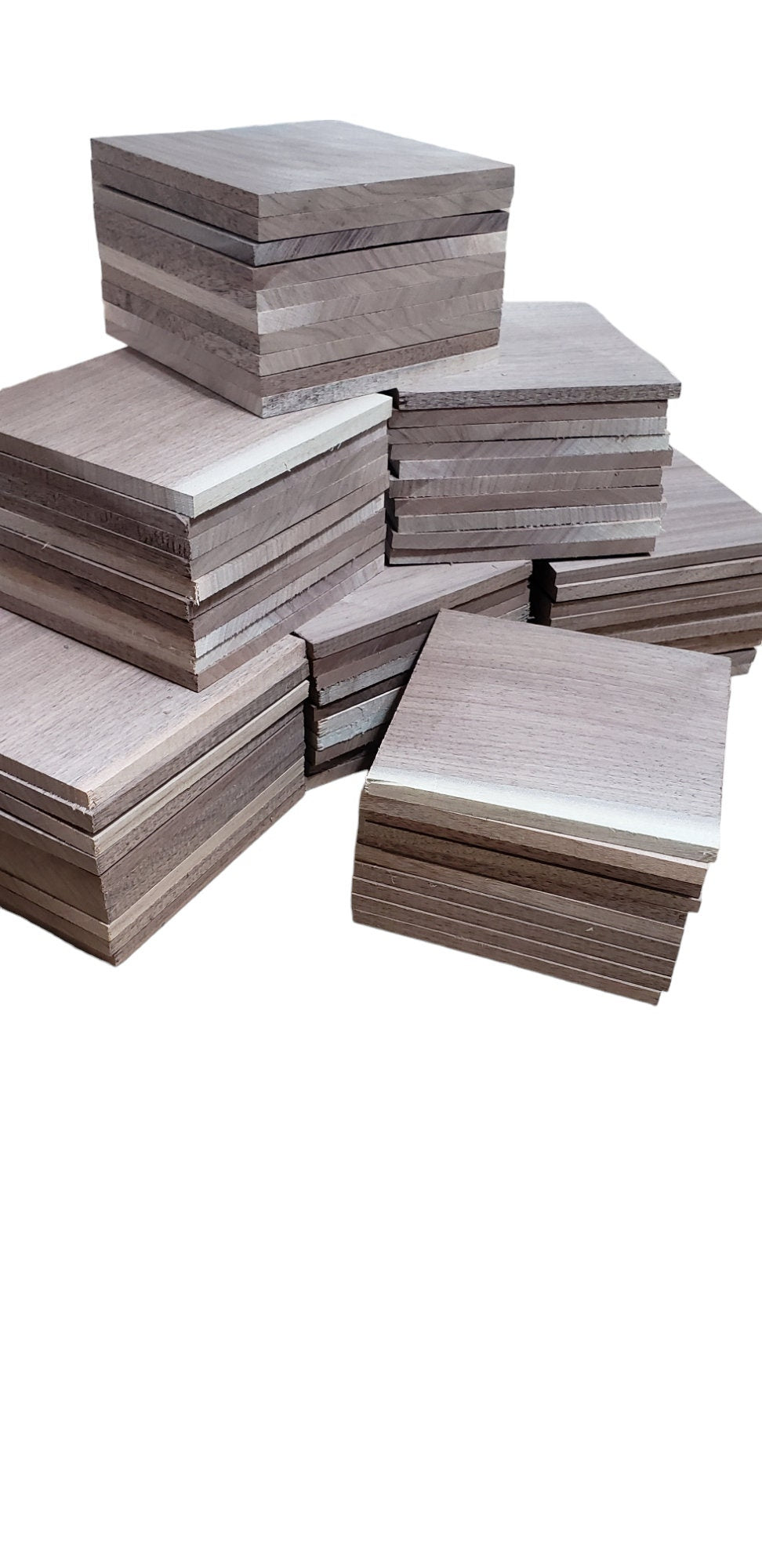 10 Piece - 1/4" Thick Walnut Craft Square Pack - Perfect coaster blanks and lasers engravers!